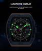 CURREN 8443 Wasserdichte Herren-Quarz-Multifunktionsuhr mit Sechs-Zeiger-Design und Tonnenform