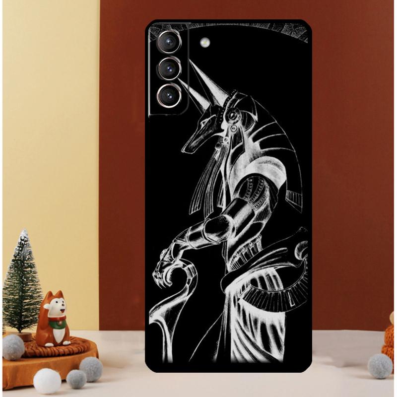 Egypt Nefertiti Anubis Ankh Case For Samsung Galaxy S23 Ultra S24 S22 Note 20 Ultra 10 Plus S8 S9 S10 S20 S21 FE Cover
