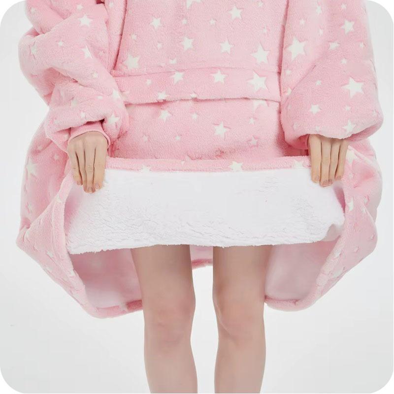 Shiny Blanket Sweatshirt - Stars (pink)