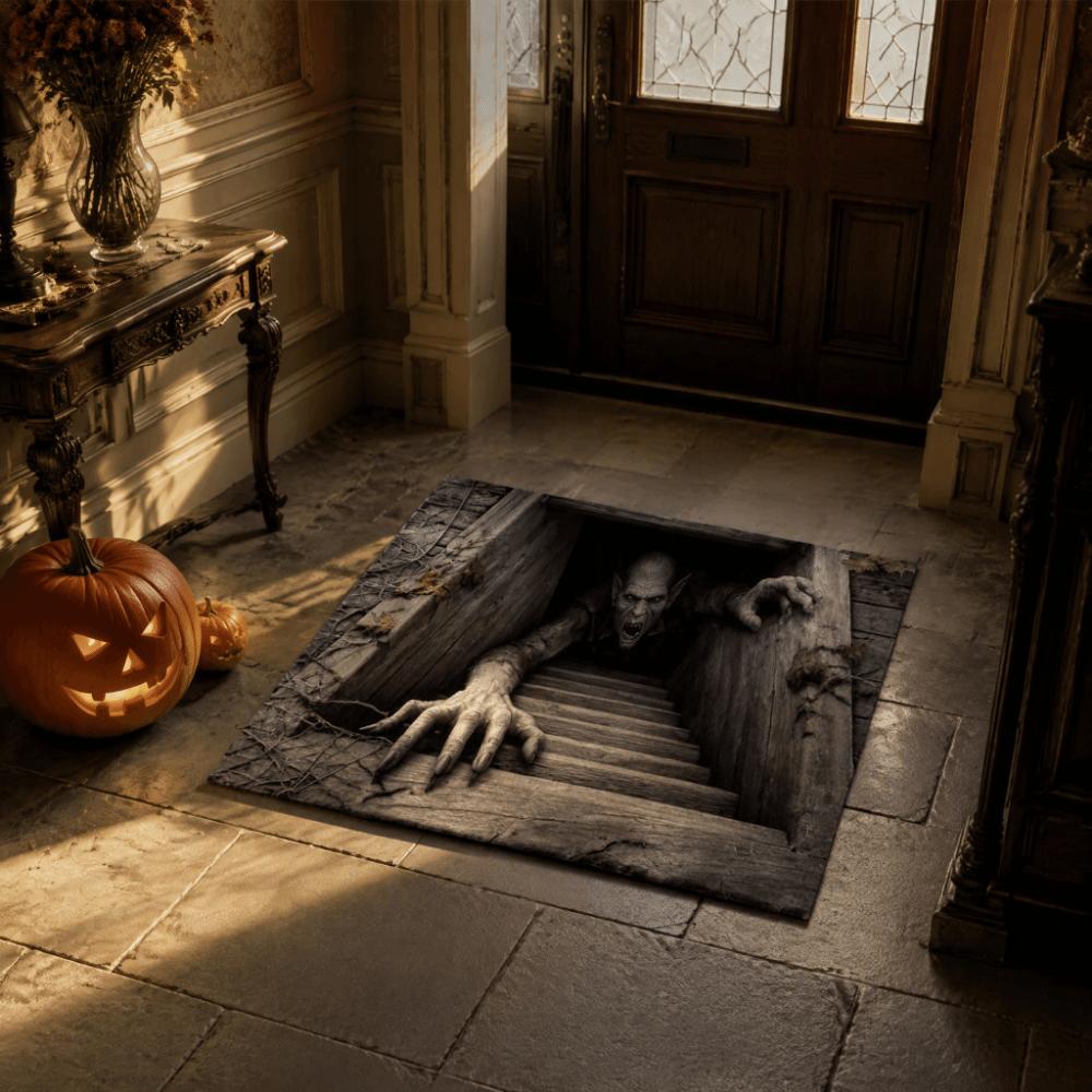 Halloween Doormat Non-Slip Home Floor Mat Scary Bathroom Carpet Bedroom