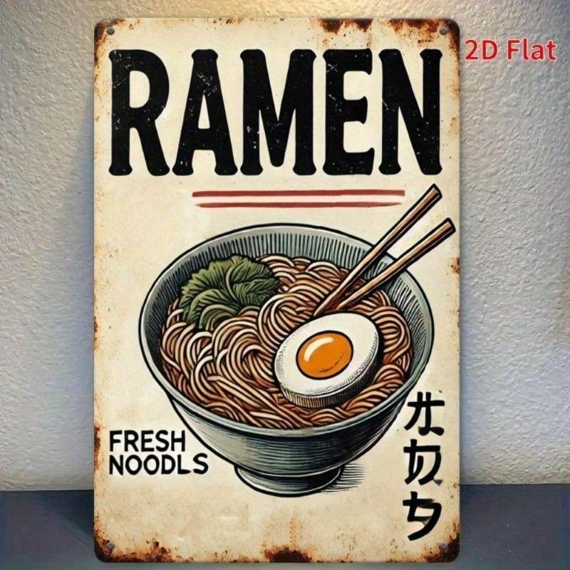 

Vintage Metal Poster Wall Art 8x12 inch Kitchen Decor Noodle