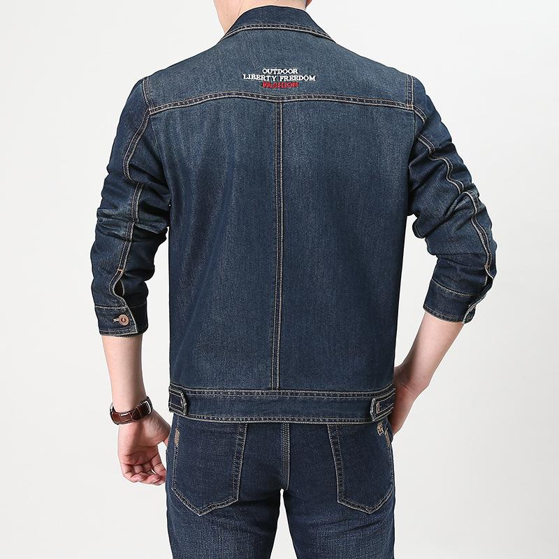 Wiosna i Jesień Nowa Kurtka Jeansowa Męska Młodzieżowa Moda Miejska Casualowa Outdoorowa Kurtka Jeansowa z Klapami