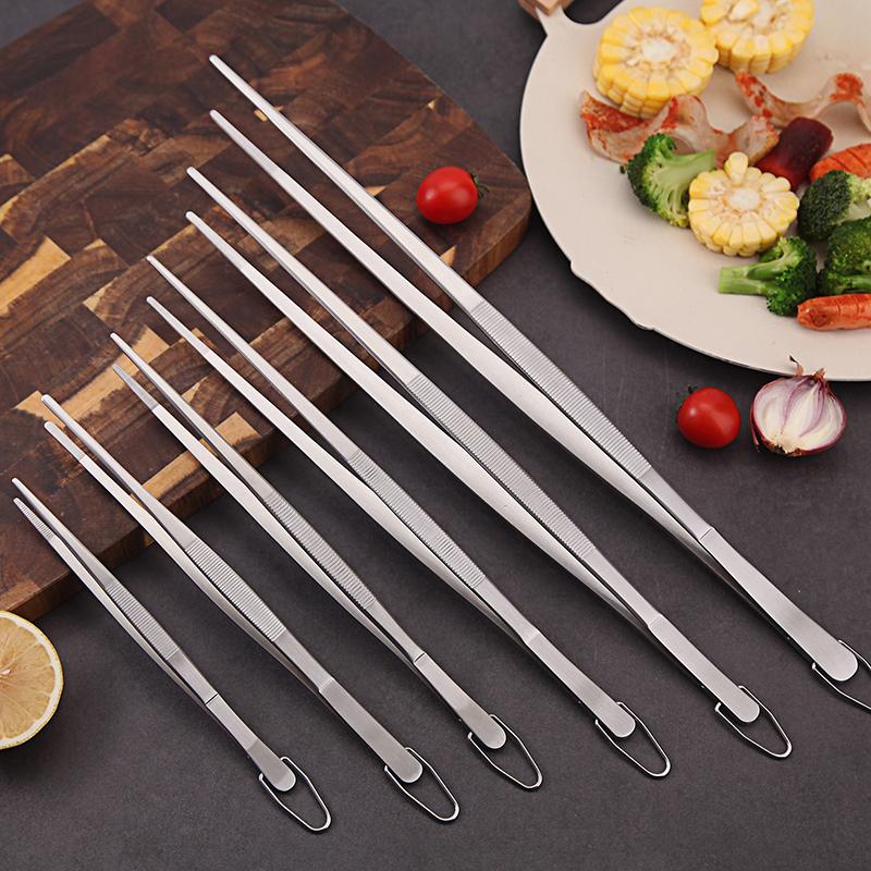 1pcs 12 Inch Stainless Steel Cooking Tweezers Kitchen Tongs BBQ Tool Tweezers for Cooking Kitchen Accessories CFQJ007