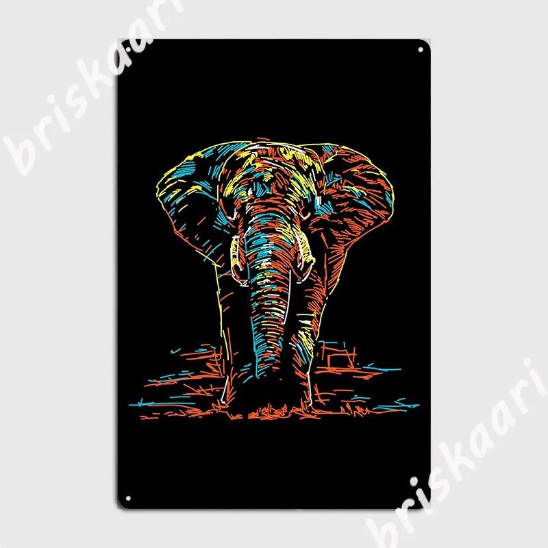 Neon Elephant Metal Signs Wall Cave Sign Rusty Designs Plaques Tin Sign Poster 20X30CM
