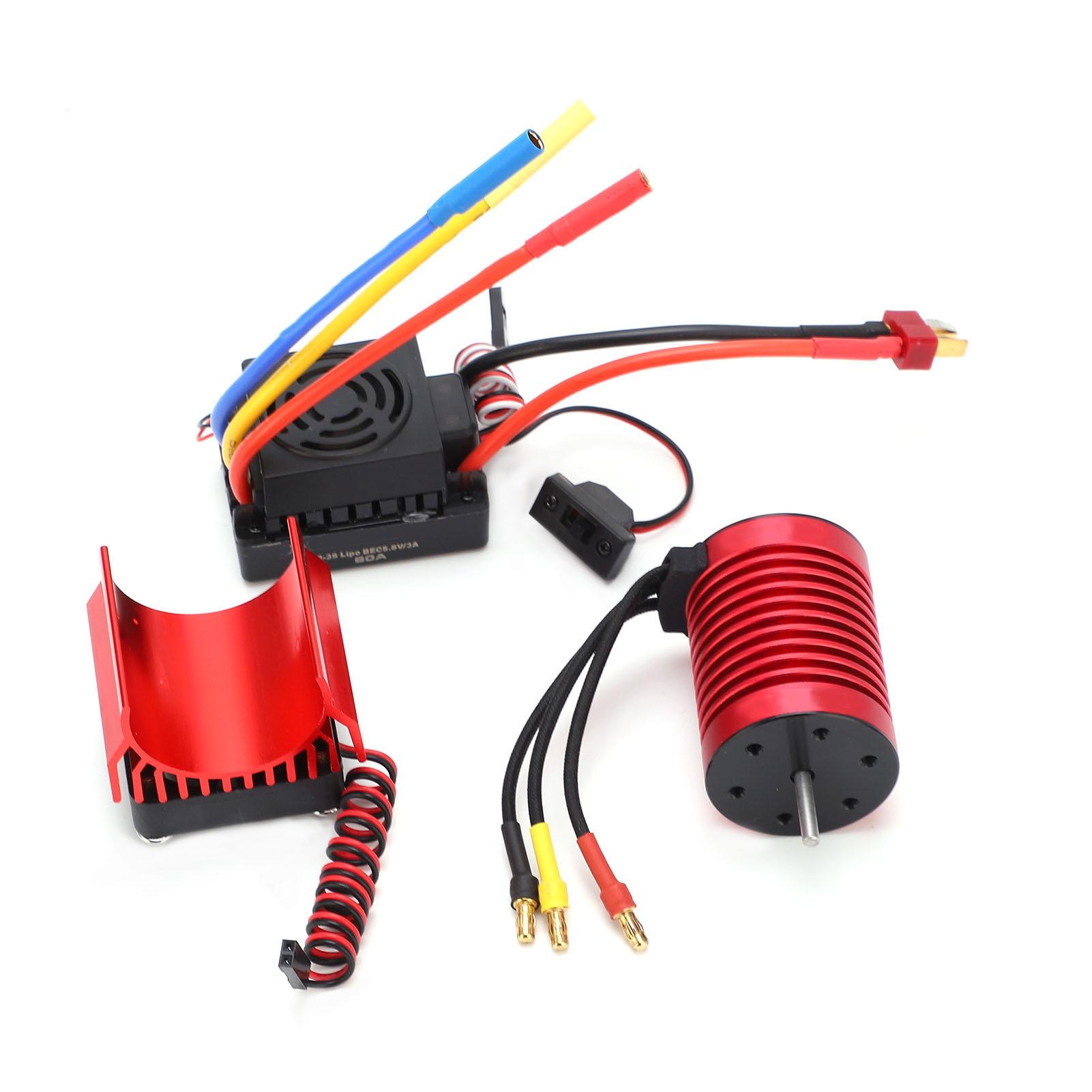 

Waterproof F540 4370KV 4 Pole Brushless Motor 60A ESC Set with Heat Sink Combo for 110 RC Car