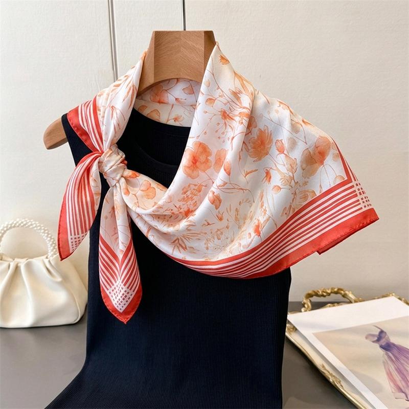 Luxury Scarf Shawl Turban Hijab Print Female Square Headscarf Bandana Neckerchief Headband Windproof Handkerchief Fashion Wraps