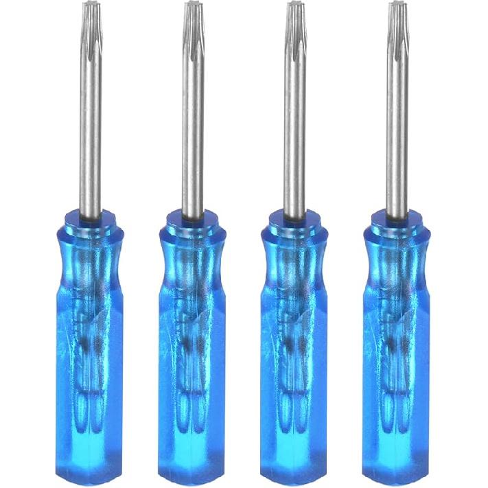 HARFINGTON 2Pcs Mini Torx Screwdriver T6 Magnetic Star Head 45mm Length for Watch Eyeglasses Electronics Repair, Blue