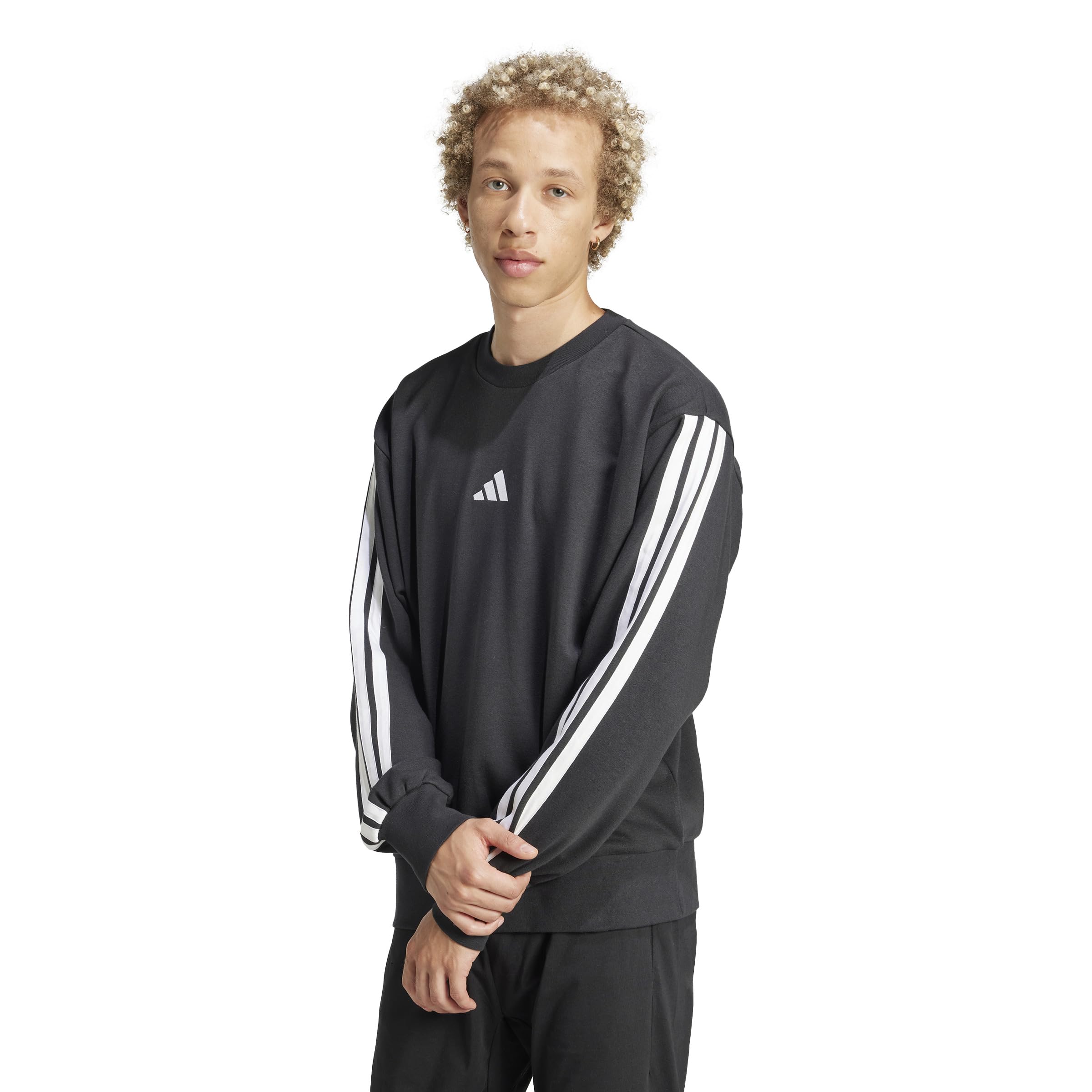 

Adidas Essentials French Terry Sweatshirt KTE98 Size 4L 3-Stripes Men s Black/White (JE6372)