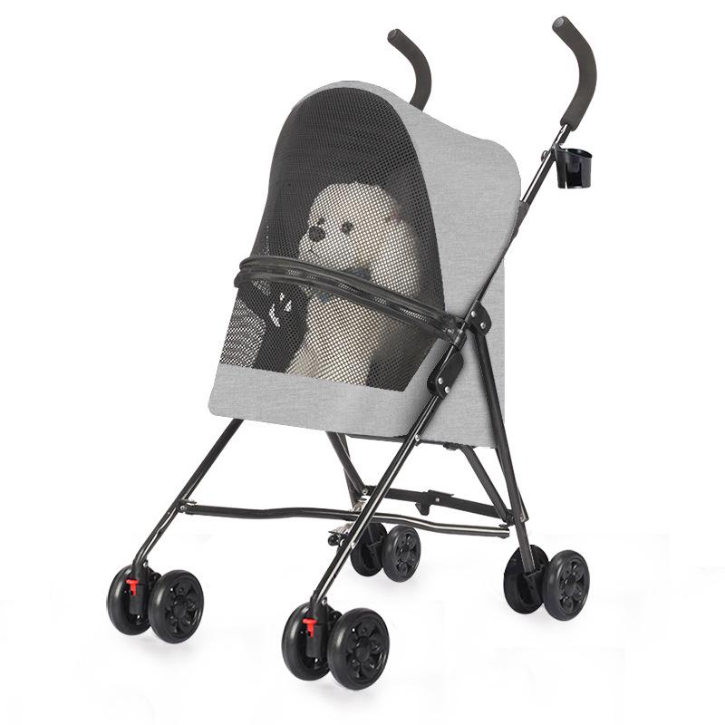 Lightweight Foldable Pet Stroller for Small Cats & Dogs - Outdoor Use