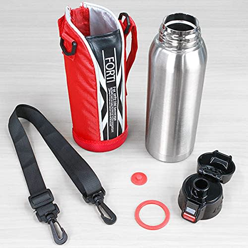 NEW FORTY Stainless Steel Water Bottle, 730ml, Direct Drinking, One-Touch Insulated, with Cover (Red)