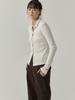 SORRY, TOO MUCH LOVE High Neck Button Down Ribbed Top_Ivory
