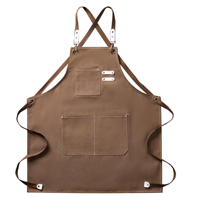 Thickened Canvas All-Cotton Apron for Cooking, Gardening, and Nail Art