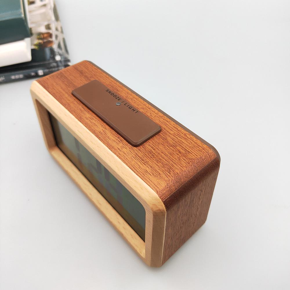 Popular Solid Wood Smart Alarm Clock - Fashionable Electronic Gift 1902
