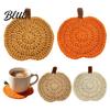 Bauernhaus Tischsets Handgehäkelte Kürbis-Untersetzer Weiche Polyester-Kaffee-Matten Kissen Herbst-Thema Esszimmer-Zubehör für die Küche