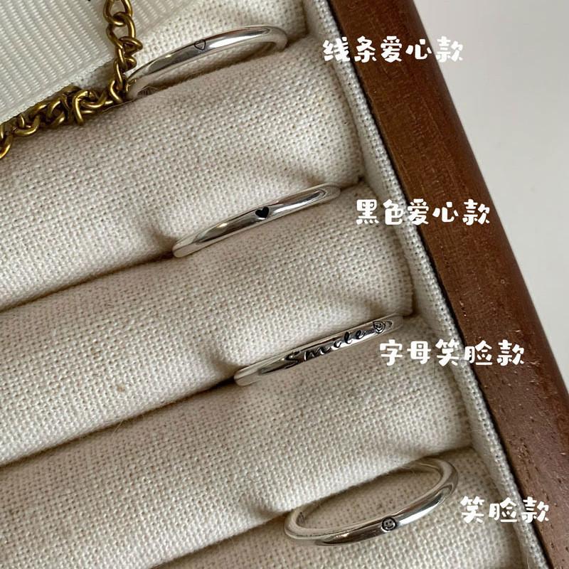 

Шикарное женское минималистичное медное кольцо с гравировкой в виде смайлика и сердечка для модных современных женщин J2818 Black Heart