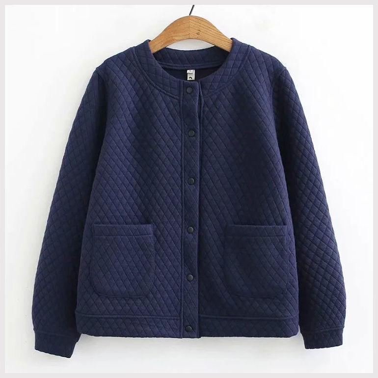 

Весенне-осенние куртки, женские стеганые куртки большого размера, свободного кроя и тонкие XXXL темно-синий
