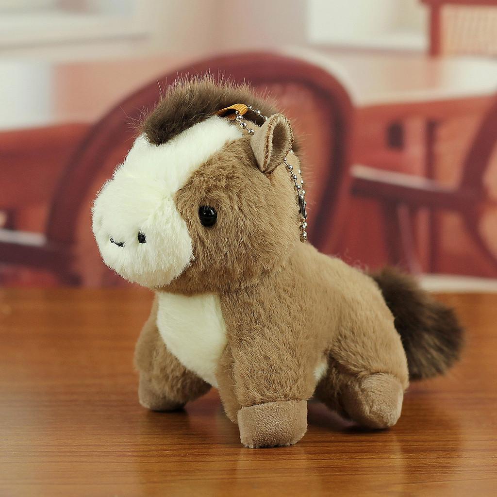 Plush Horse Pendant Keychain With Cute Embroidered Design For Bag Decoration