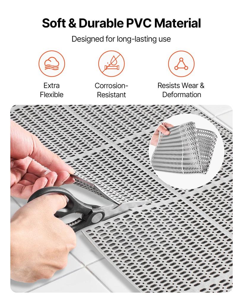 Afvoer Mat, 90 x 1500 cm, PVC Antislip Commerciële Vloermat, Natte Ruimte Water Afvoer Spatmat Holle Deurmat Rol, voor Buiten Binnen Restaurant