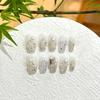 Women Handmade Press‑On Nails Gentle White Silver‑Foil Rhinestone High‑Grade False Nail Patches