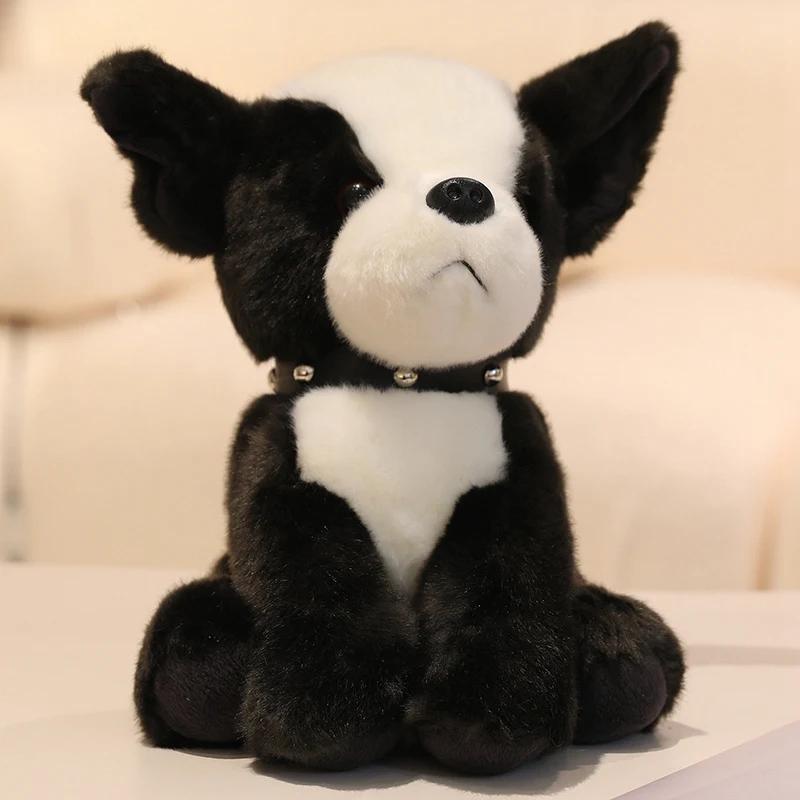 Kawaii Simulation Puppy Plush Toys Soft Cute Sitting Husky Schnauzer Bulldog Dogs Toys Funny Cartoon Pets Birthday Gift For Kids