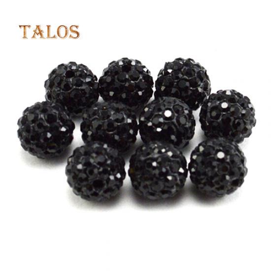 20Pcs 10mm Czech Crystal Stones Pave Clay Round Disco Ball Spacer Beads Accessories