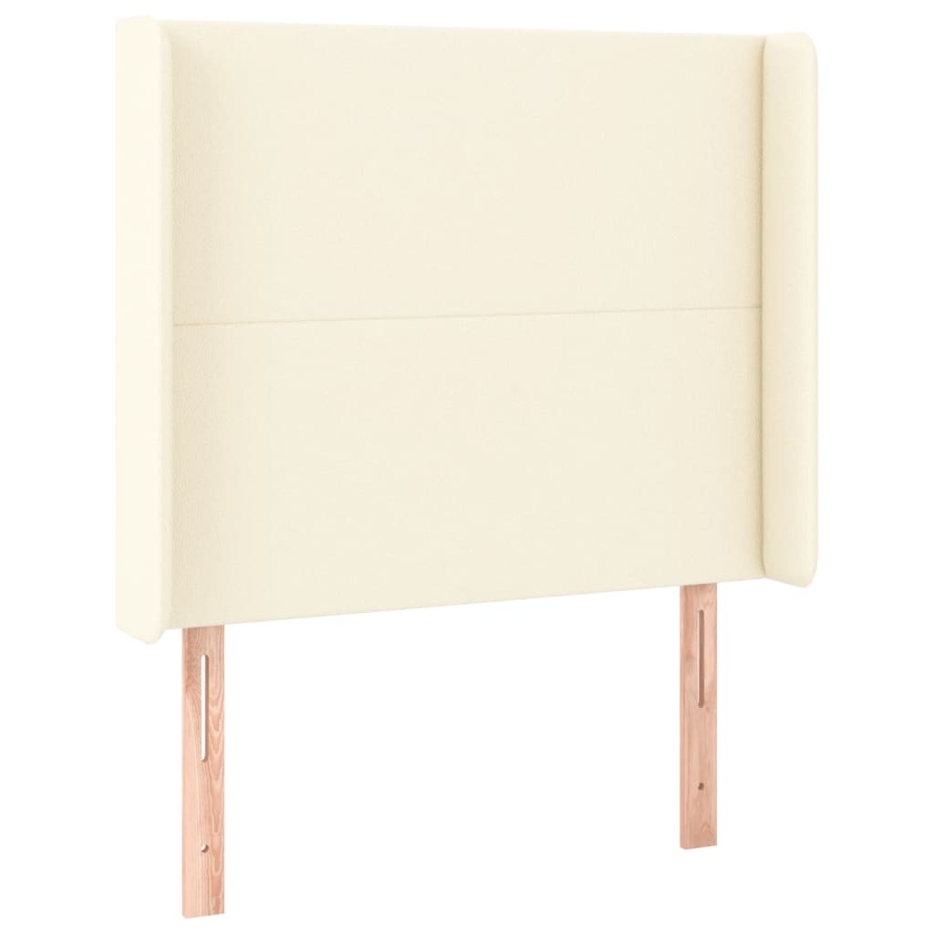 Zagłówek Do Łóżka Z Led Kremowy 93X16X118/128 Cm Sztuczna Skóra
