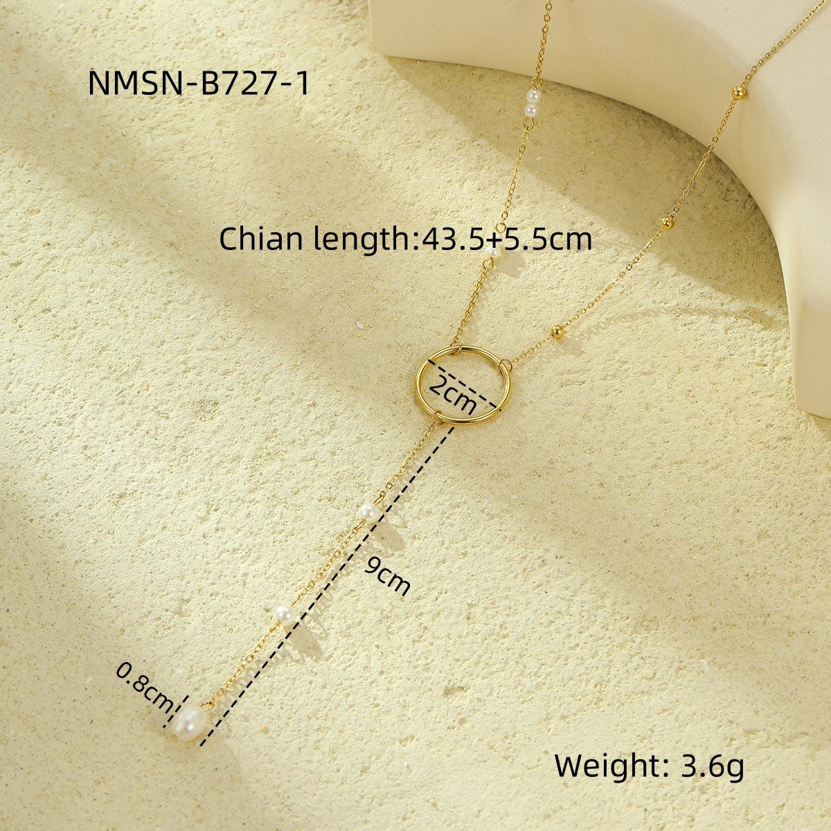 GEMCHIC Women s Stainless Steel Long Tassel Freshwater Pearl Drop Adjustable Necklace Chain