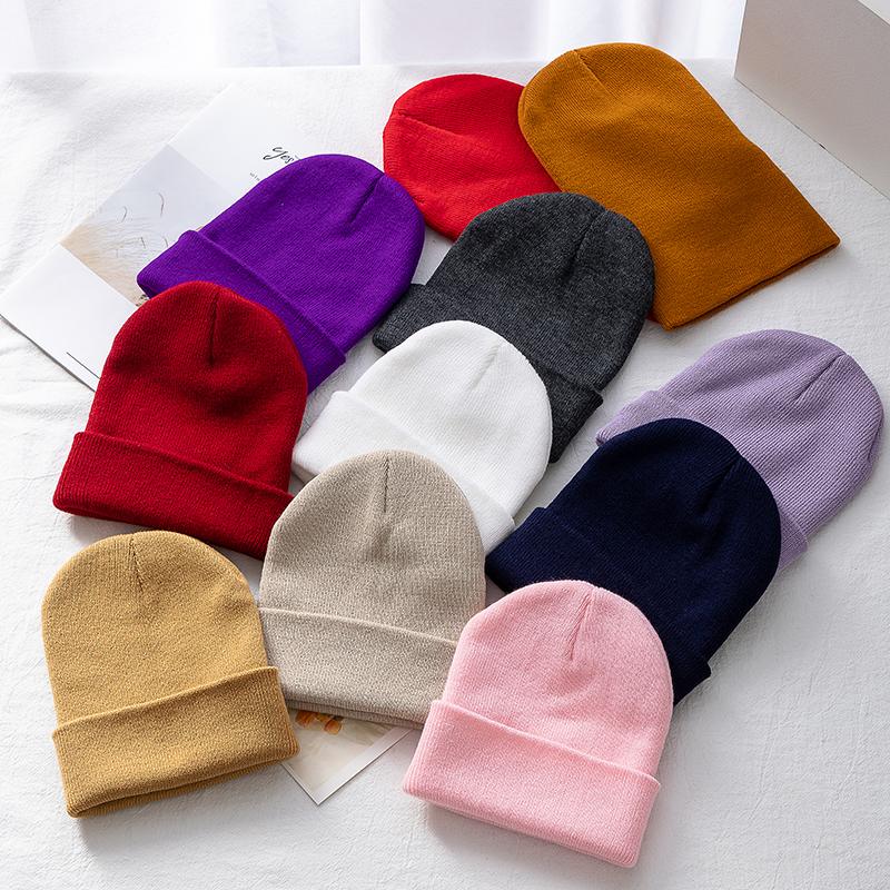 New Unisex Multicolor Autumn & Winter Beanie Hat Men Women Basic Daily Beanie Soft Knitted Hat All-match Streetwear Cap