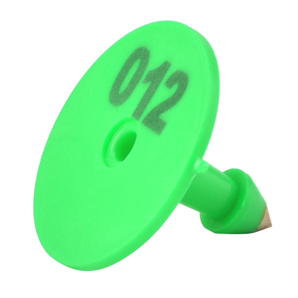 1 100 Number Round Plastic Livestock Ear Tag Animal Tag for Goat Sheep Pig (Green)