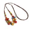 Colorful Handmade Ceramic Necklace Multilayer Adjustable Boho Vintage Jewelry Unique Statement Accessory for Women 198
