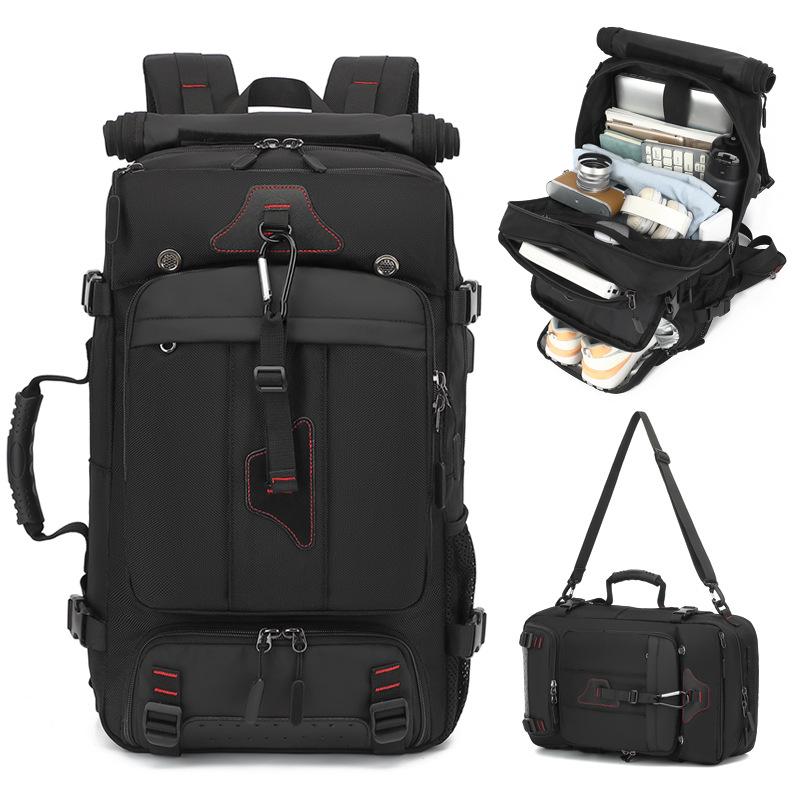 Men's Multi-Functional Travel Backpack - Crossbody, Extra Large, High-End, Mountaineering & School Bag