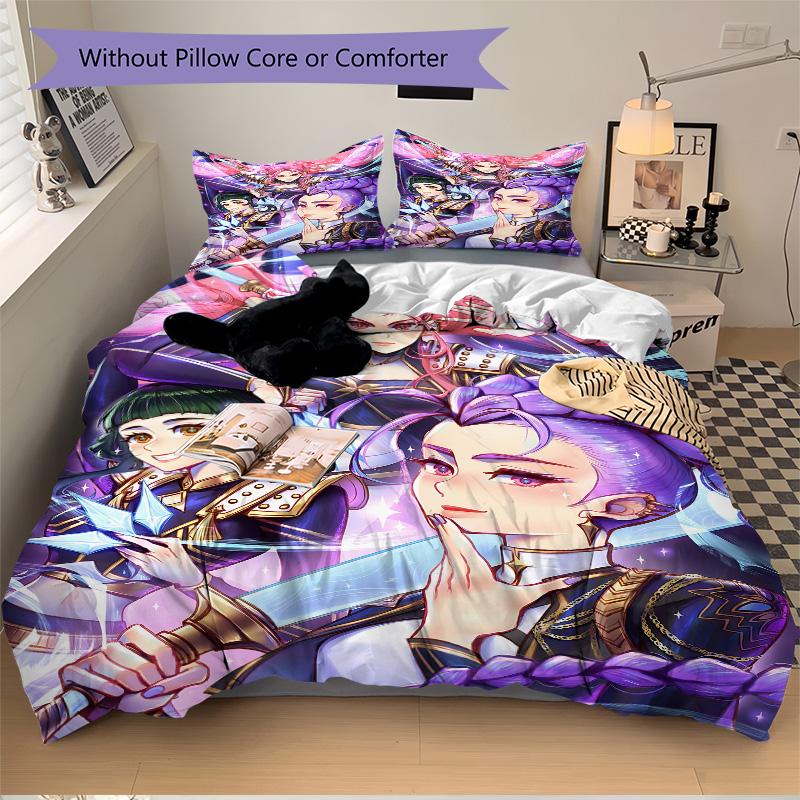 Fantasy Heroes Unite Print 3Pcs Bedding Setduvet Cover With 2 Bedropillowcase Home Birthday Gift