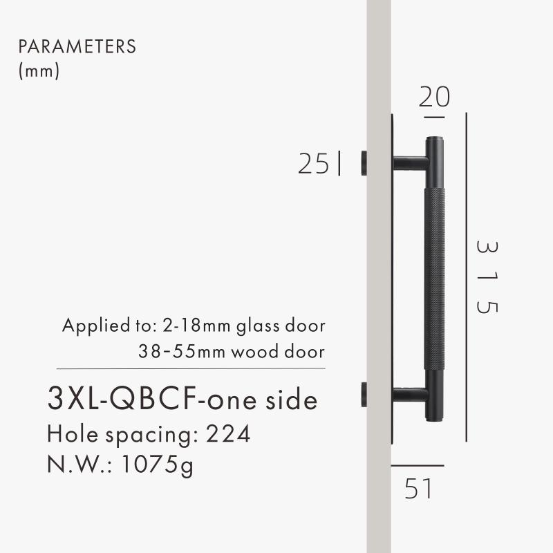 Dooroom Brass Knurled Door Handles Double Door Wood Door Shower Room Single Side Double Side Matt Gold Black Antique Brass Pulls