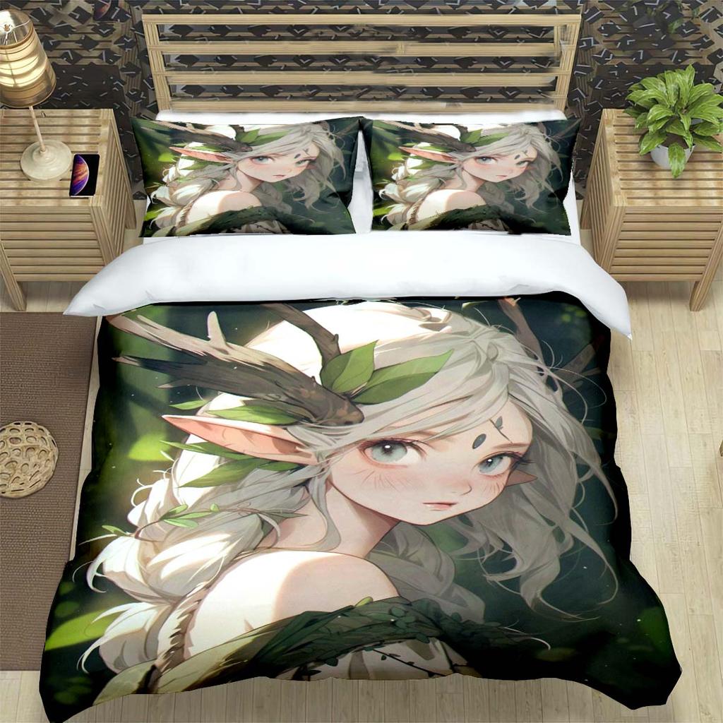 Game Sexy Cartoon Night Elf  Print Bedding Set Duvet Cover Comforter Bed  Youth Kids Girl Boys Luxury  Birthday Gift