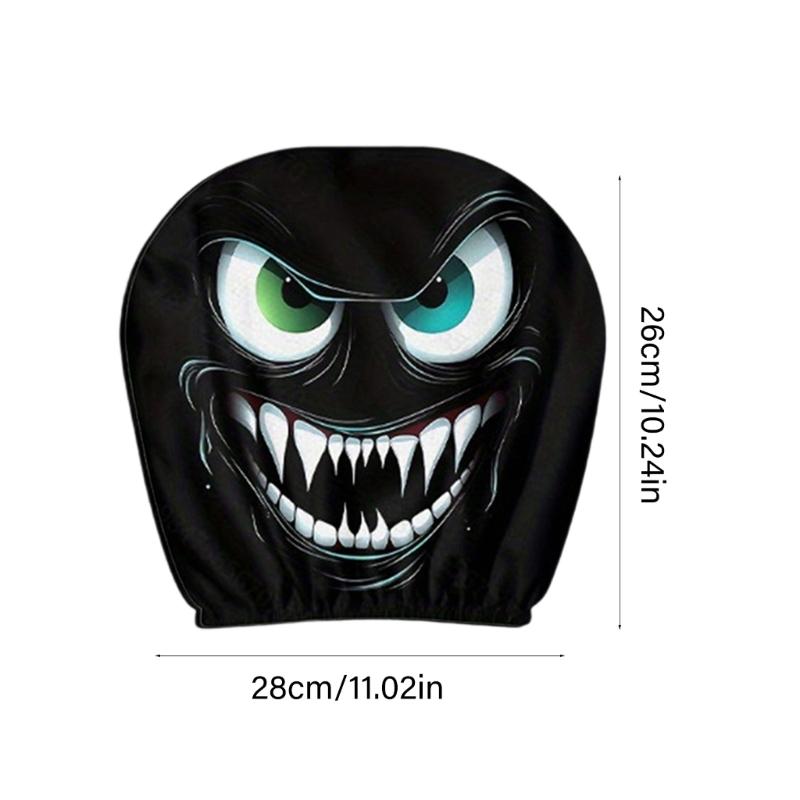 Upgrades Cartoon Evil Eyes Headrest Covers Strong Kids Friendly Designs Headrest Protector for Car Interior Protection