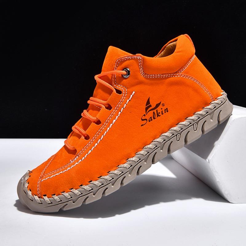 Large Size Hand-stitching Ankle Boots For Women Casual Shoes Split Leather Shoes Women Loafers Moccasins Women Flats Shoes