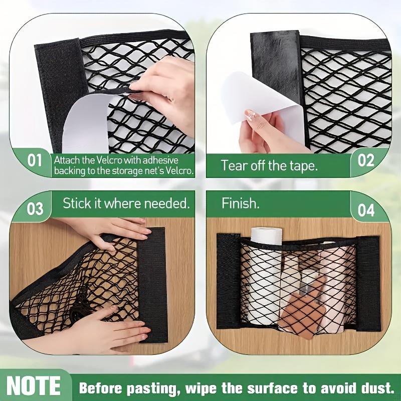 Multi Functional Self-adhesive Elastic Storage Net,Suitable for Kitchens,Living Rooms,Dormitories,and RVs Without Drilling Holes