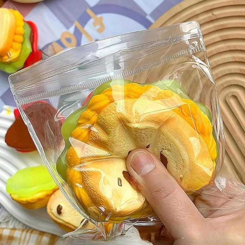 Squeeze Food Stress Toy Sensory Decompression Toy For Children Adult Soft PVC Sandwich Play Food for Tension Eliminate