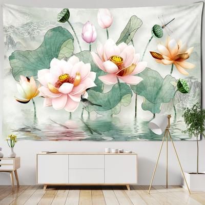 Lotus Leaf Tapestry Wall Hanging Bohemian Hippie Small Fresh Natural Table Mat Bedroom Home Art Decoration