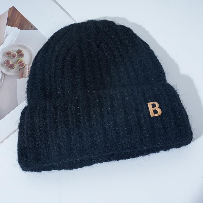 New Hat for Women's Warm Winter Knitted Hat Korean Version of Versatile Big Head Circumference Windproof Ear Protection Wool Hat