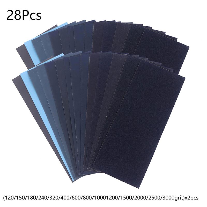 {MX} 12/24/28Pcs 120-3000 Grit Wet/Dry Sandpaper Abrasive Sanding Paper For Wood Sanding Metal Plastic Polishing Tools