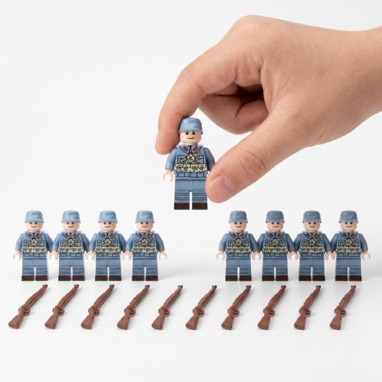 Yousheng 10 Pcs 1.7" Mini WWII Soldiers Figures Model Set Military Building Block Toys with Weapons Gift for Christmas Stockings Birthday Easter