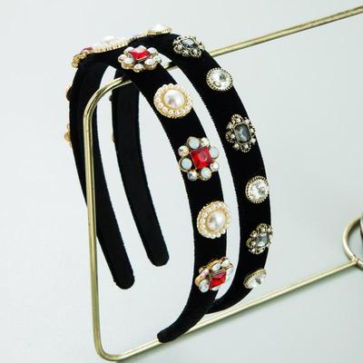 Heming Baroque Diamond-Studded Headband: Elegant Retro Court Style Hair Accessory