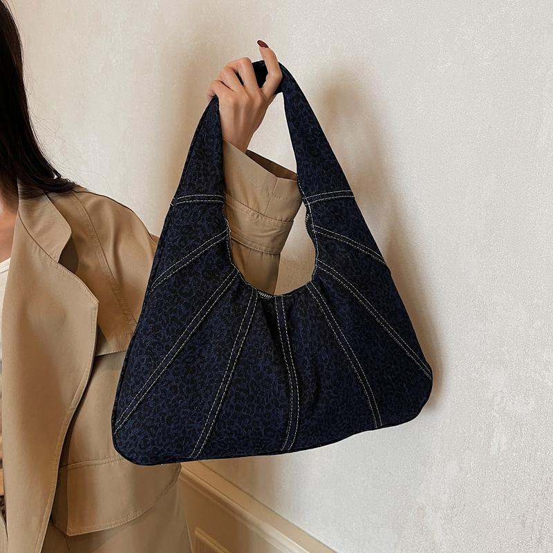 Borsa da donna in denim laser ad alta capacità nuova moda standard design avanzato sensazione di cucitura borsa a spalla singola
