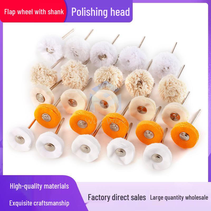 2.35mm Cloth Felt Polishing Wheel with Handle for Mirror, Jade, and Engraving Work