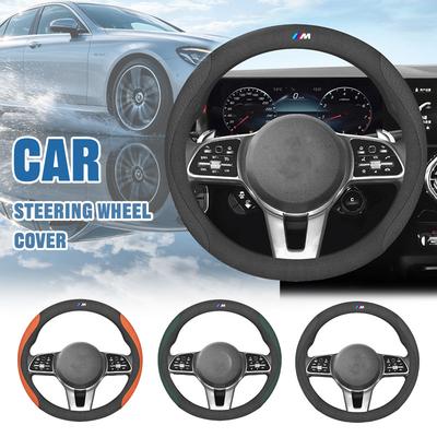 Für M3 M4 M5 E36 E39 E46 E60 E90 F10 F15 F20 F30 X1 X3 X5 Autoaufkleber Abziehbilder Rindsleder Auto Lenkradbezug Aufkleber