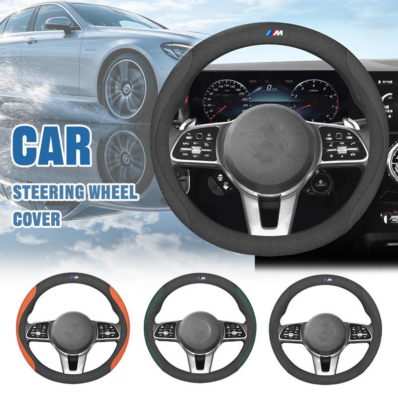 Für BMW M3 M4 M5 E36 E39 E46 E60 E90 F10 F15 F20 F30 X1 X3 X5 Autoaufkleber Abziehbilder Rindsleder Auto Lenkradbezug Aufkleber