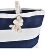 Striped Beach Tote Bag Canvas Large Capacity Travel Handbag Zipper Foldable Shoulder Bag For Travel Work Beach Gym Store