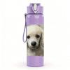 1PC Puppy With Soft Cushion 750ml Color Plastic Sports Water Bottle Leakproof Flip Straw Lid Suitable for Sports Office Home Use