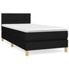 3140587 vidaXL Divan Bed with Mattress Black 90x200 Cm Fabric